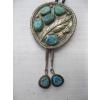 Image 1 : TURQUOISE & SILVER NAVAJO  BOLO TIE