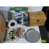 Image 2 : BOX OF MISC. OTTER LIGHT, SHOESHINE KIT, SCALE, ETC.