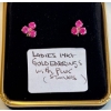 Image 1 : LADIES 14KT GOLD EARRINGS W/PINK STONES