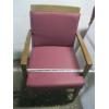 Image 3 : 7 BURGUNDY & WOOD ARMED CHAIRS