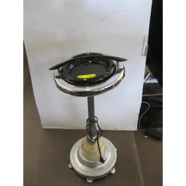 LIGHTED BASED CHROME & MARBLE ASHTRAY STAND