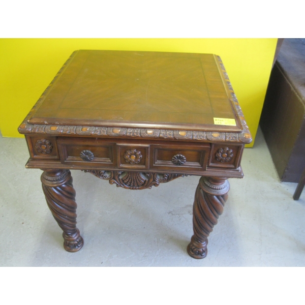 END TABLE W/SPIRAL LEGS & DRAWER