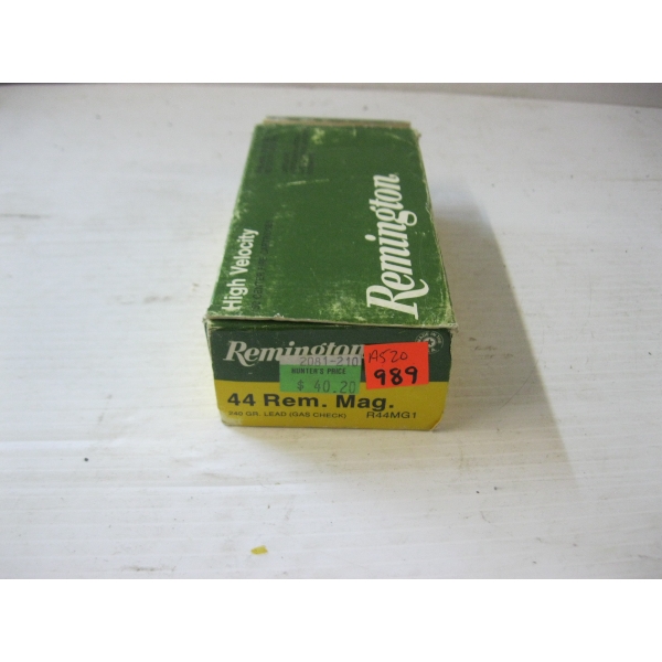 BOX OF .44REM MAG CARTRIDGES