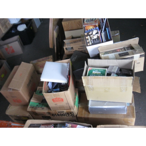 PALLET OF CDs, CASSETTE TAPES, ETC.
