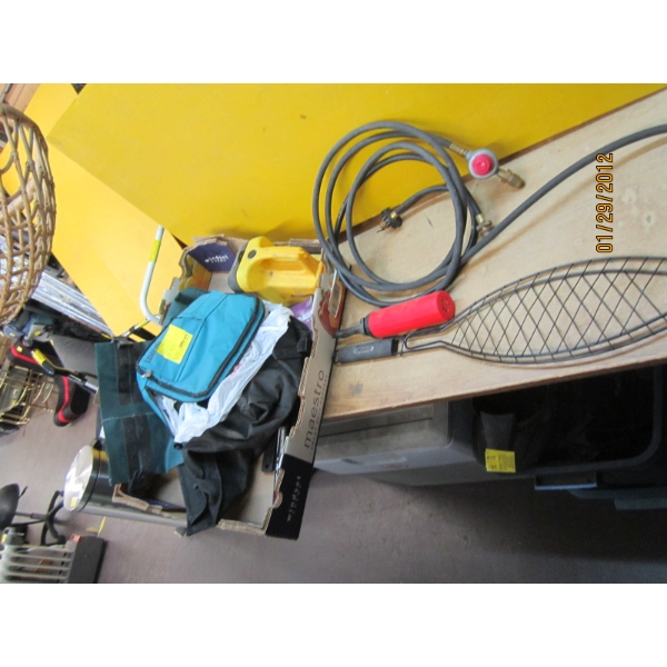 PROPANE HOSES, AIR PUMP, ETC.