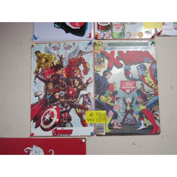 AVENGERS & XMEN METAL SIGNS