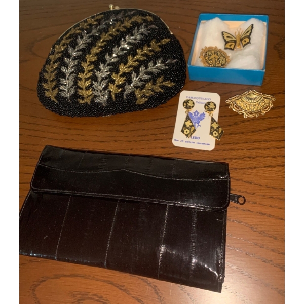 Damasquinado Calidad Toledo Jewellery w/ Bead Work Clutch & More