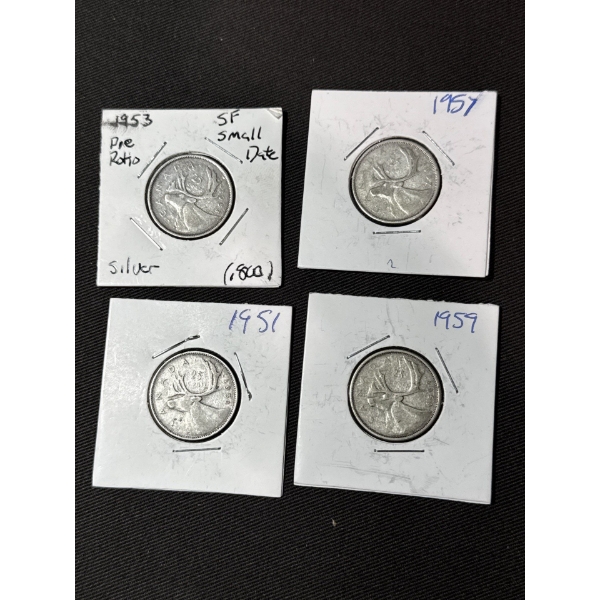 1950's Canadian Quarters
