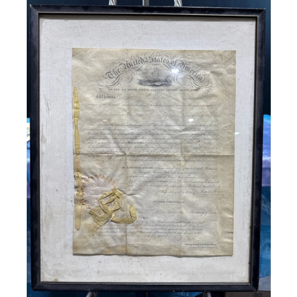 Patent Document Issued to Henry P Howe Signed by "Andrew Jackson" as President Dated March 12, 1831