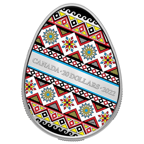 1 oz. Pure Silver Coloured Coin – Pysanka

