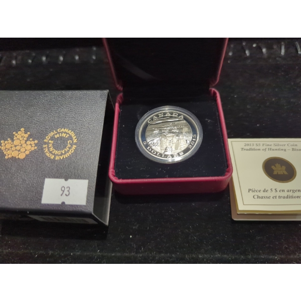 RCM 2013 Tradition of Hunting - Bison Fine Silver 99.99 Coin 23.17g