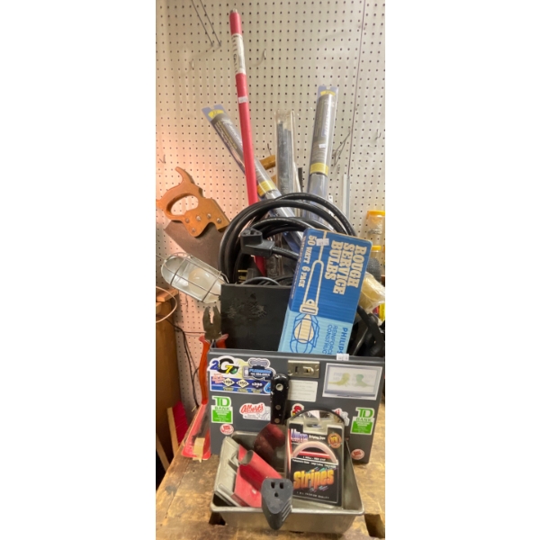 Power Adapter Cord, Work Light, Hand Saws, New Winsheild Wipers, Lockable Storage Tote & Much More