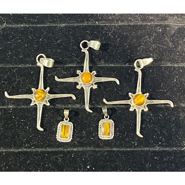 Collection of Tigers Eye Stone Pendants