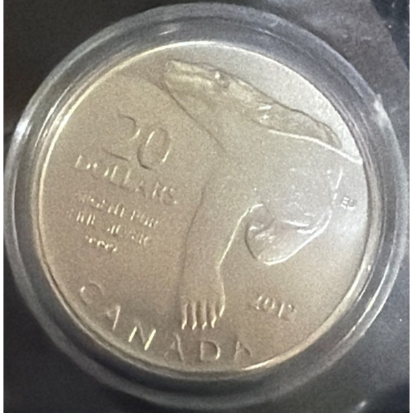 2012 $20 Polar Bear Fine Silver Coin 7.96 Grams
