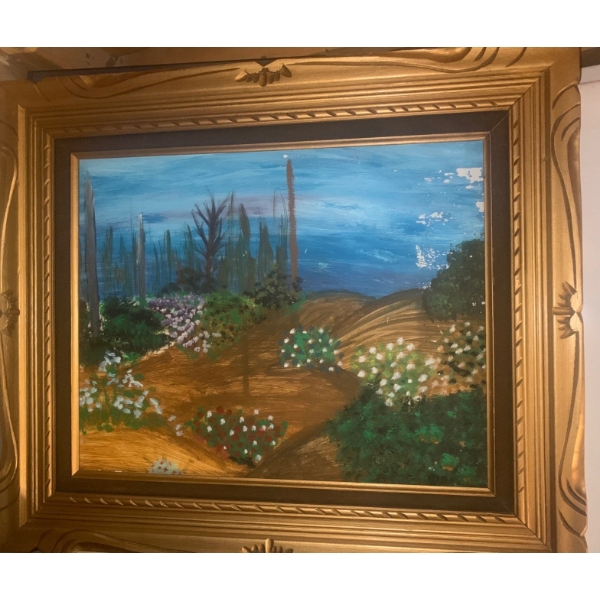 Art Collection Including Original Painting on Board (Unsigned, Some Peeling - 28W, 23T) 