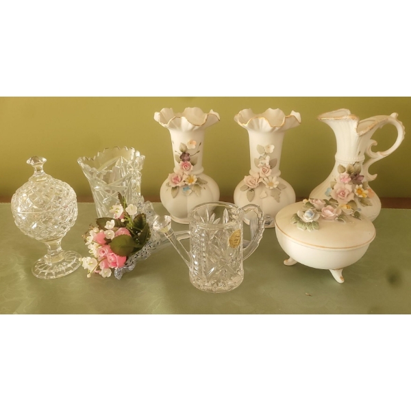 Crystal Glasses, Porcelain Vases, Blown Art Glass 