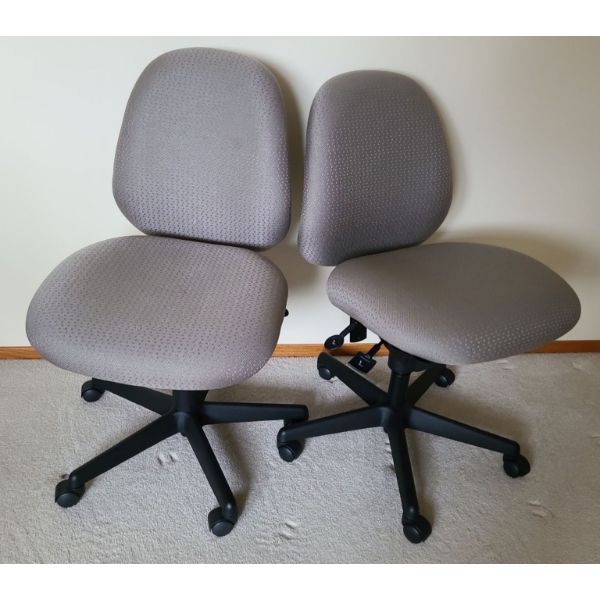 Trio of Office Chairs on Wheels (3 Total, One not Pictured) 