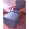 Image 2 : Vilas Maple Wood-Framed Glider Rocker and Ottoman with Blue Upholstery