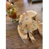 Image 2 : Wooden Vintage Spice Rack with Handmade Clock and Ceramic Owl