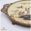 Image 3 : Vintage Dressing Table Tray 1950s Brass Filigree Vanity Chinese Design Gilt 50s D 14''INHCES WIDTH