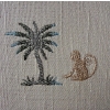 Image 4 : Upholstered Armless Slipper Accent Chair w/Tropical Pattern 29x34x36"tall