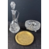 Image 1 : Crystal Decanter w/ Bowl & Brass Plate 