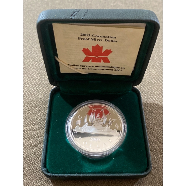 2003 Coronation Proof Silver Dollar by Royal Canadian Mint