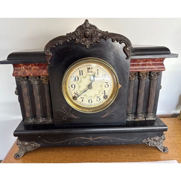 Antique 8 Day Gong Movement Mantel Clock Made By Sessions Clock Company 