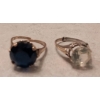Image 7 : 2 Stamped 10K Yellow Gold Ladies Rings w/ Stone Inlay