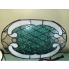 Image 2 : Home Decor Lot with Stained Glass Panel and Enamelware