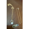 Image 1 : Yellow Gold 14K Bracelet (0.53g), w/ Gold Colored Pendant and Chain, White Stones No Stamp (4.26g)