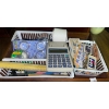 Image 4 : Desktop Necessities - Rollback Wood Desk Organizer w/ Assorted Stationary & More 