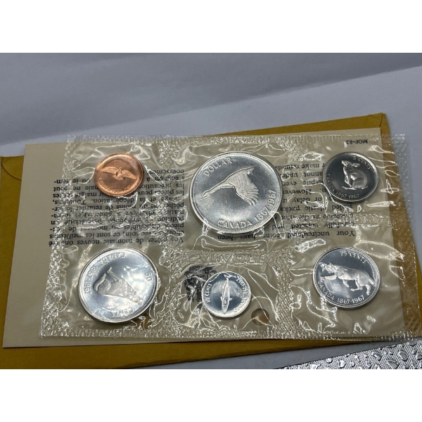 1967 Canadian Uncirculated Coin Set 43g 80% Silver