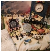 Image 1 : Assorted Decor Including: Clock with Berries 10 L, 6 W,  Lace Tablerunner, Birds and More!