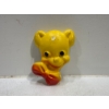 Image 1 : Chalk Yellow Cartoon Bear Head in Red Bowtie 3.25H