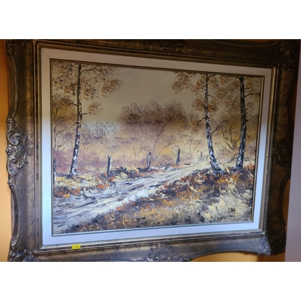 Country Road Painting Signed P.F. Zierre 32 X 25 