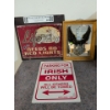 Image 1 : Shop Art - Harley Davidson Eagle Mirror w/ Humorous Irish Sign & Collectible Metal Plaque 