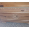 Image 2 : Wooden Storage Trunk w/ Carved Design 39.5 W, 19.5 D, 22 T, Contents Included