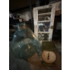 Image 1 : Large Green Glass vase H18" w18" Antique Scale Vintage Window Made Into A Mirror 