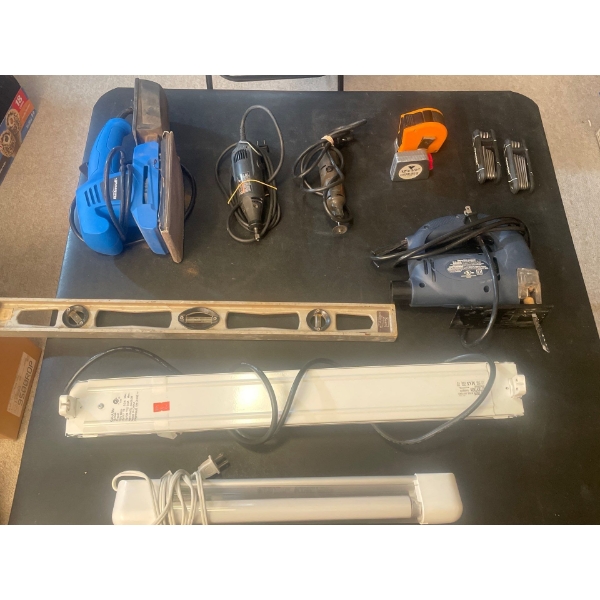 Mastercraft Sander, Jigsaw, Light Bars, Level and Rotary Tools and more,