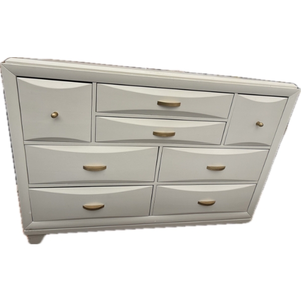 Gorgeous Large White Refinished Wooden Dresser - 5Ft Wide, Almost 4 Ft Tall 