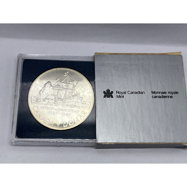 1587-1987 Detroit De Davis Strait Silver Canadian Dollar