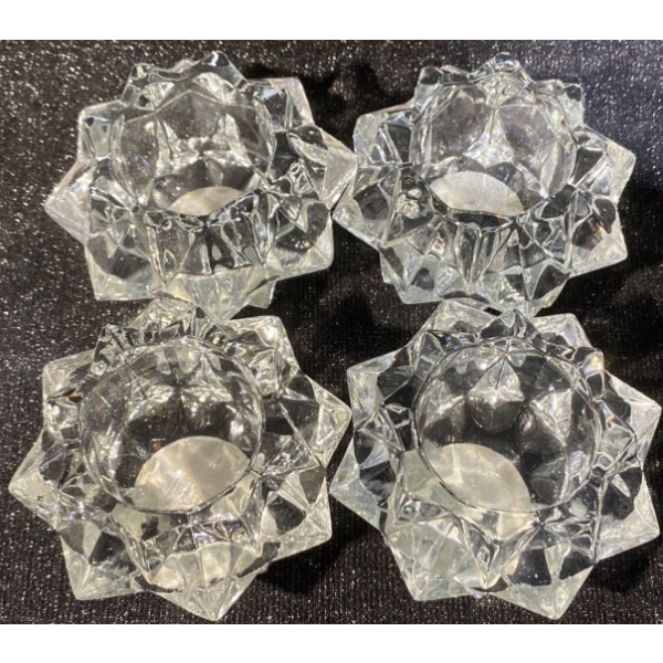 Vintage Star Shaped Glass Candle Holders
