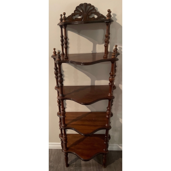 Victorian Etagere 5 Tier Spindle Shelf / Curio 20x14x57
