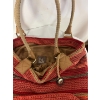 Image 3 : THE SAK Macrame Crochet Zip Top Double Handles Stripe Orange Multi Shoulder Bag plus Fossil Shoulder