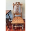 Image 2 : Pair of Victorian Hand Carved Oak Barley Twist Chair w/ Wooden Table, Metal Claws (24W, 24D, 29T)