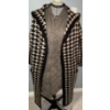 Image 3 : Ladies Long Jacquard Hooded Sweater Coat Size S w/ Thermal Diamond Tuft Long Bomber