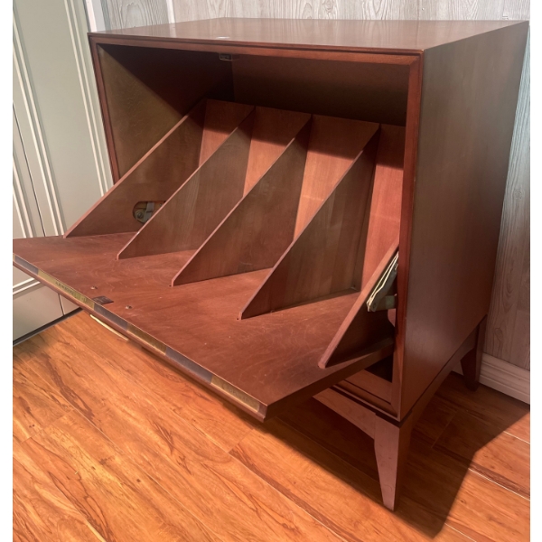 Mid Century Console Table/ Storage Cabinet for Vinyl Music 25x15x31