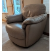 Image 9 : Natuzzi Genuine Leather Club Chairs w/ Faux Fur Throw Blanket 
