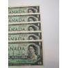 Image 4 :  1954 Canadian one dollar uncirculated Set of 5 consecutive order M/O7253055-7253059

